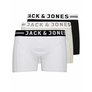 JACK & JONES Boxerky 'Sense'  sivá melírovaná / čierna / biela