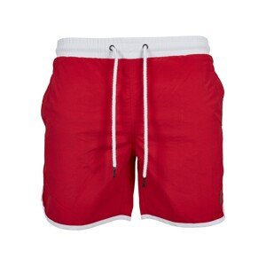 Urban Classics Plavecké šortky  ohnivo červená / biela