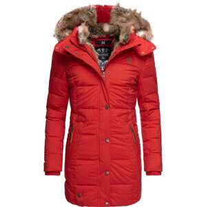 MARIKOO Zimný kabát  hnedá / červená