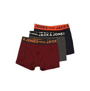Jack & Jones Junior Nohavičky  sivá / oranžová / vínovo červená / čierna