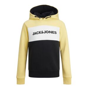 Jack & Jones Junior Mikina  pastelovo žltá / čierna / biela