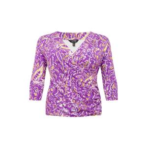 Lauren Ralph Lauren Plus Tričko 'ALAYJA'  žltá melírovaná / orchideová / svetlofialová / biela