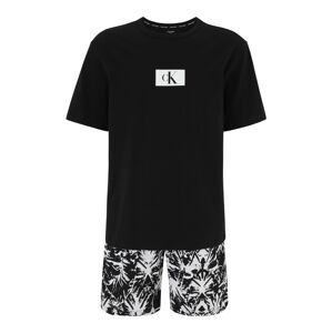 Calvin Klein Underwear Krátke pyžamo  čierna / šedobiela