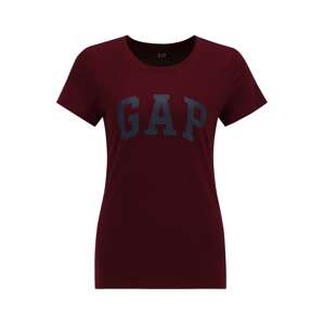 Gap Petite Tričko 'Classic'  modrosivá / vínovo červená