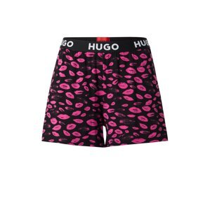 HUGO Pyžamové nohavice  ružová / čierna / biela