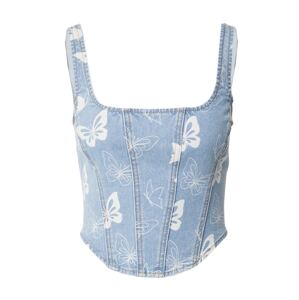 florence by mills exclusive for ABOUT YOU Top 'Sun-Kissed'  modrá denim / biela