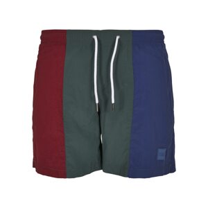 Urban Classics Plavecké šortky  modrá / zelená / červená