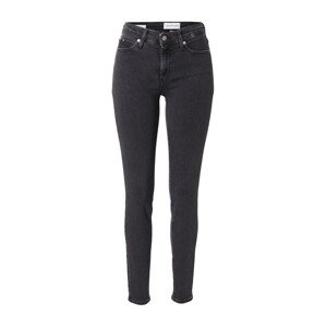 Calvin Klein Jeans Džínsy 'MID RISE SKINNY'  čierny denim