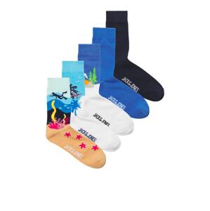 JACK & JONES Ponožky 'VACAY'  piesková / modrá / námornícka modrá / biela