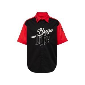 HUGO Košeľa 'Escar'  červená / čierna / biela