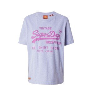 Superdry Tričko 'HERITAGE'  fialová melírovaná / ružová