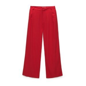 Pull&Bear Plisované nohavice  červená