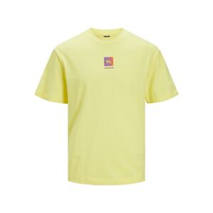 JACK & JONES Tričko 'BEECH'  žltá / tmavofialová / oranžová
