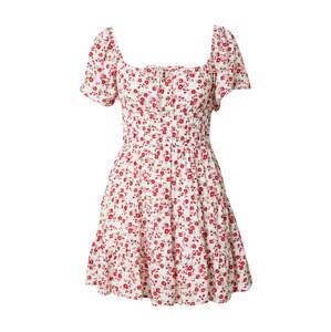 HOLLISTER Letné šaty 'CHANNELED'  pastelovo zelená / červená / biela