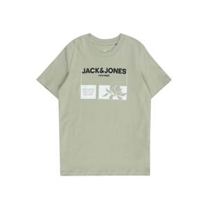 Jack & Jones Junior Tričko  pastelovo zelená / čierna / biela