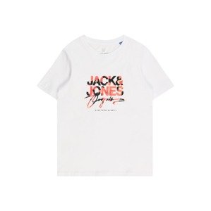 Jack & Jones Junior Tričko 'ARUBA'  oranžová / čierna / biela