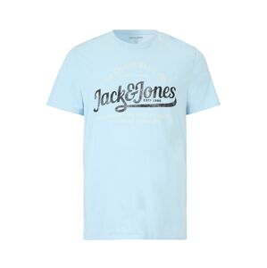 Jack & Jones Plus Tričko 'LOUIE'  svetlomodrá / čierna / biela