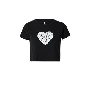 CONVERSE Tričko 'HEART'  čierna / biela