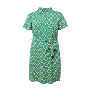 ONLY Carmakoma Košeľové šaty 'LUX'  krémová / svetložltá / smaragdová / mandarínková