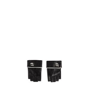 Karl Lagerfeld Rukavice bez prstov  čierna / biela