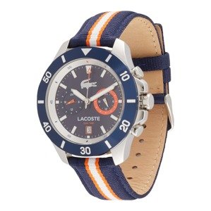 LACOSTE Analógové hodinky 'TORONGA'  námornícka modrá / oranžová / strieborná / biela
