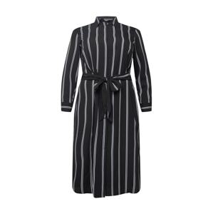 Lauren Ralph Lauren Plus Košeľové šaty 'RYNETTA'  čierna / biela