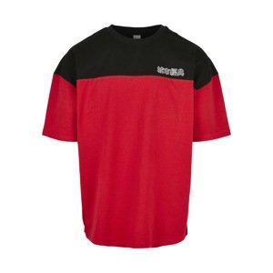 Urban Classics Tričko  červená / čierna / biela