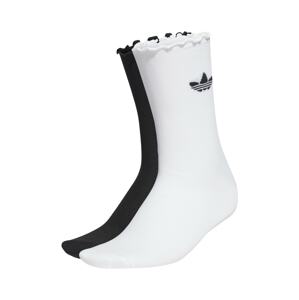 ADIDAS ORIGINALS Ponožky 'Semi-Sheer Ruffle Crew '  čierna / biela