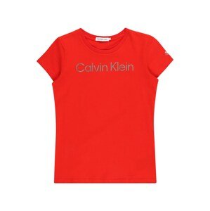 Calvin Klein Jeans Tričko  striebornosivá / červená