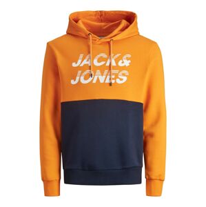 JACK & JONES Mikina 'BREAK'  námornícka modrá / oranžová / biela