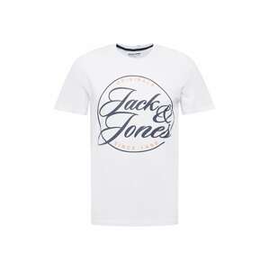 JACK & JONES Tričko 'Truce'  námornícka modrá / svetlooranžová / biela