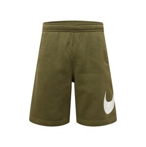 Nike Sportswear Nohavice  olivová / biela