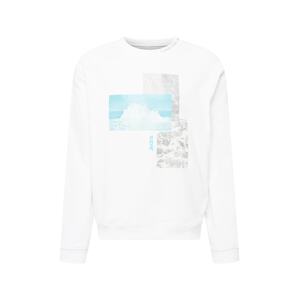 Calvin Klein Jeans Mikina  svetlomodrá / svetlosivá / biela