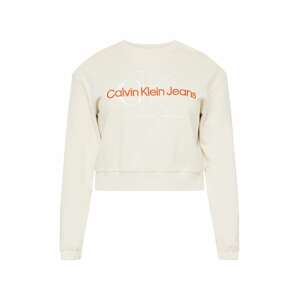 Calvin Klein Jeans Curve Mikina  béžová / oranžová / biela