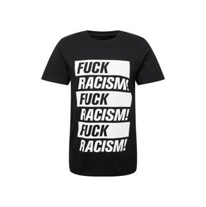 DEDICATED. Tričko 'Stockholm Fuck Racism'  čierna / biela