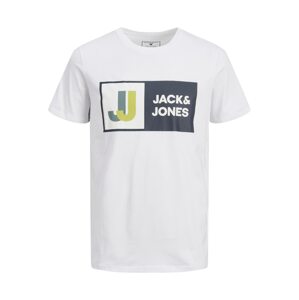 JACK & JONES Tričko 'LOGAN'  námornícka modrá / pastelovo modrá / jablková / biela