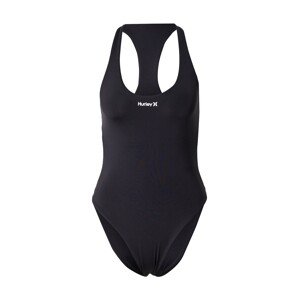 Hurley Športové jednodielne plavky  čierna / biela