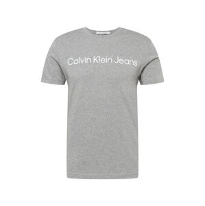 Calvin Klein Jeans Tričko  sivá melírovaná / biela