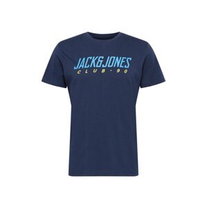 JACK & JONES Tričko  námornícka modrá / svetlomodrá / žltá
