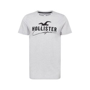 HOLLISTER Tričko  sivá melírovaná / čierna