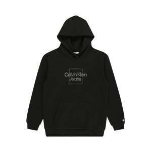 Calvin Klein Jeans Mikina  čierna / strieborná