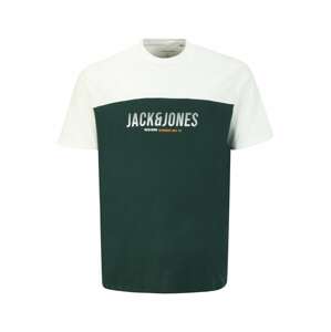 Jack & Jones Plus Tričko  žltá / jedľová / biela