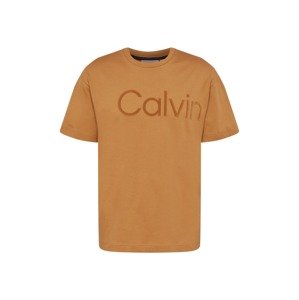 Calvin Klein Tričko  farba ťavej srsti