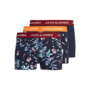 JACK & JONES Boxerky 'Snowmann'  námornícka modrá / oranžová / červená / biela
