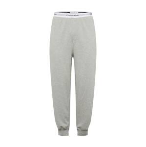 Calvin Klein Underwear Pyžamové nohavice  sivá melírovaná / čierna / biela