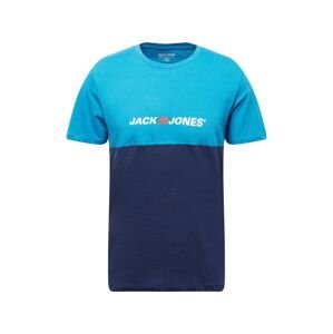 JACK & JONES Tričko  námornícka modrá / azúrová / červená / biela