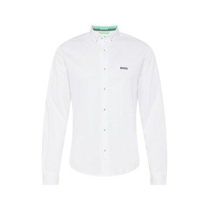 BOSS Green Košeľa 'BIADO'  tmavozelená / biela