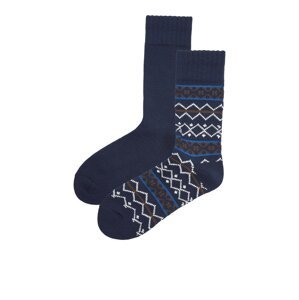 JACK & JONES Ponožky 'PATTERN'  námornícka modrá / kráľovská modrá / biela