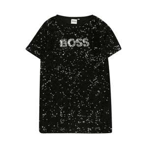 BOSS Kidswear Šaty  čierna / strieborná