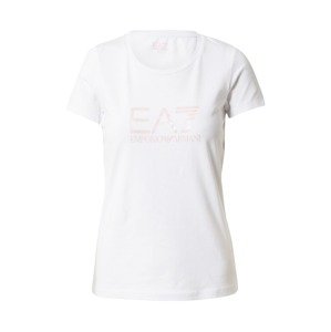 EA7 Emporio Armani Tričko  pastelovo ružová / biela